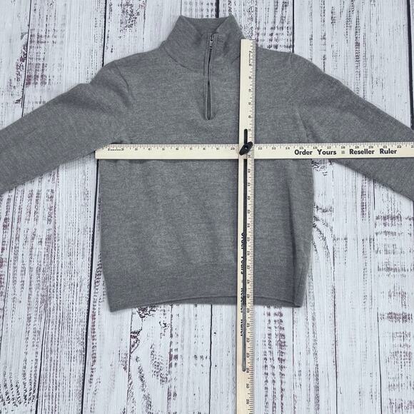 Christian Lacroix Girls Merino 1/4-Zip Mock Neck Sweater Gray S - Picture 3 of 7